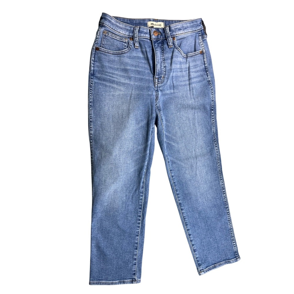 Madewell Curvy Stovepipe Jeans Light Wash Straight Leg Denim Size 28